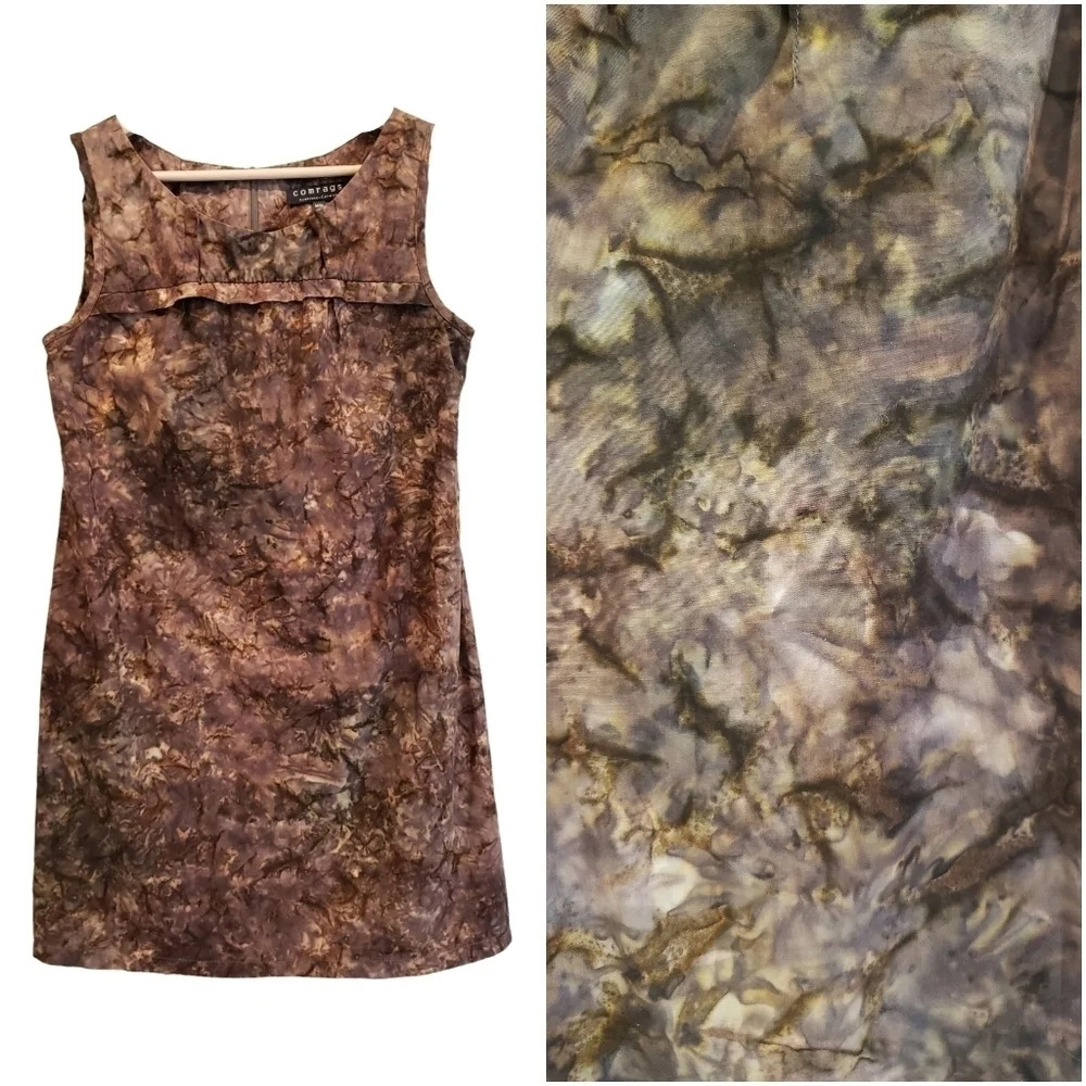 Comrags Injection Print Midi Sheath Dress Ruffle Details  Made in Canada NWOT - Picture 15 of 15